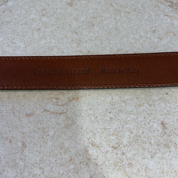 Vintage Ralph Lauren Women Genuine Lizard Brown Belt Sz 36 Made in Italy - Picture 7 of 10